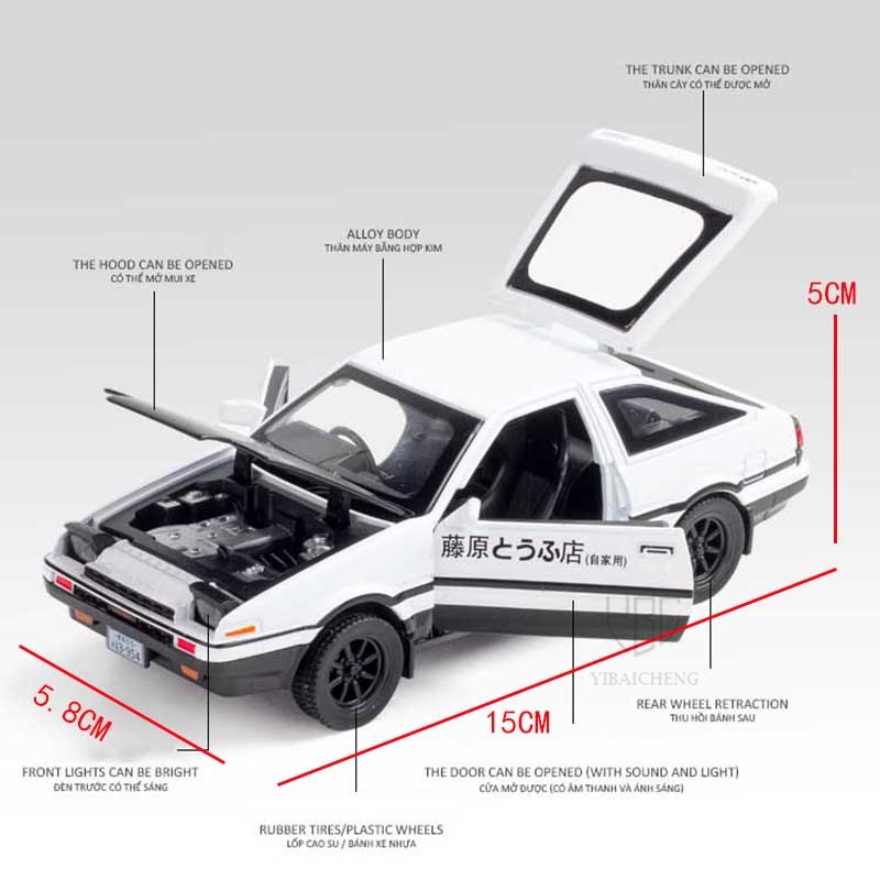 1/32 INITIAL D AE86 Legering M - Model Kit Initial D recensie en prijs